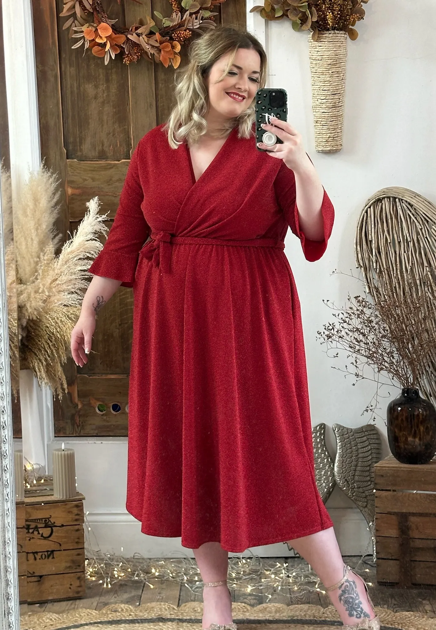 Red Sparkly Roxy Midaxi Dress