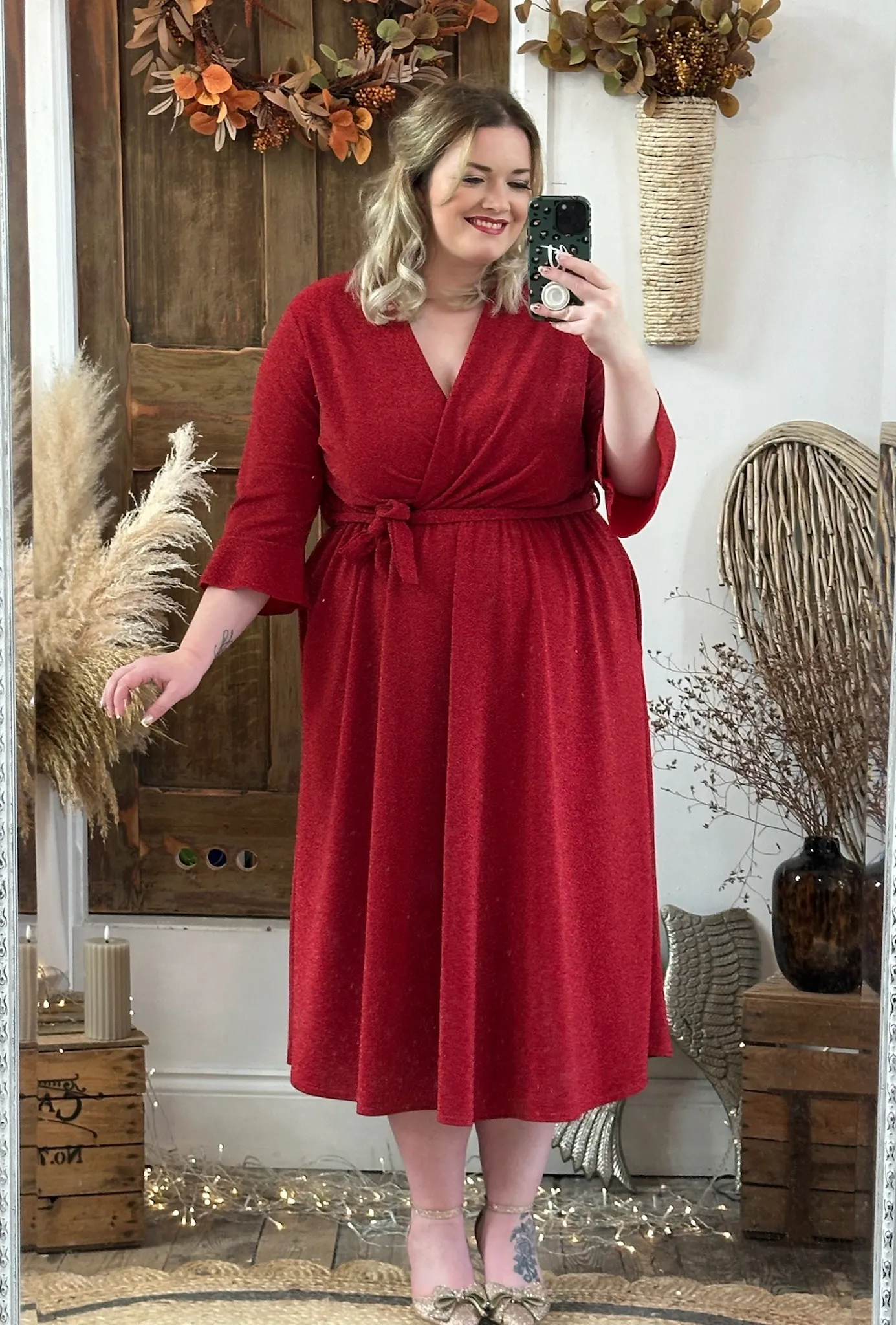 Red Sparkly Roxy Midaxi Dress