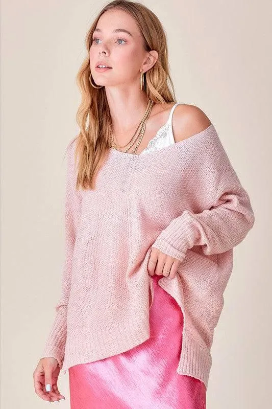 Relaxed fit hi low sweater