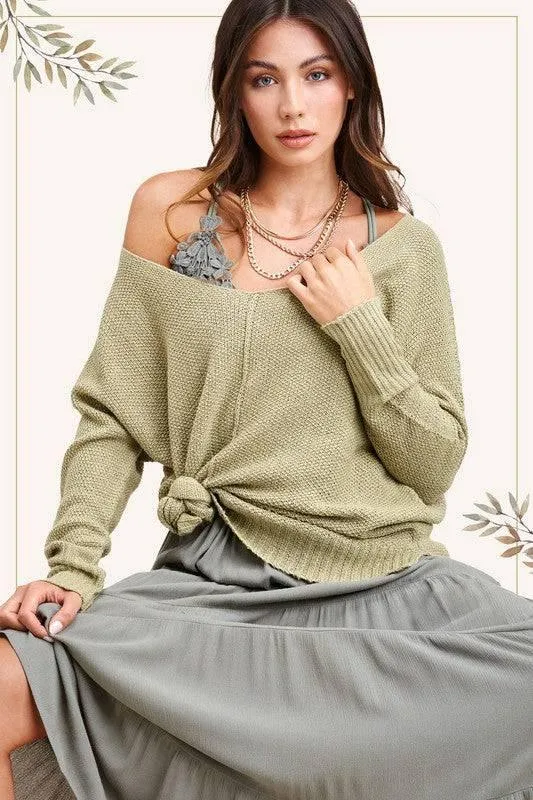 Relaxed fit hi low sweater