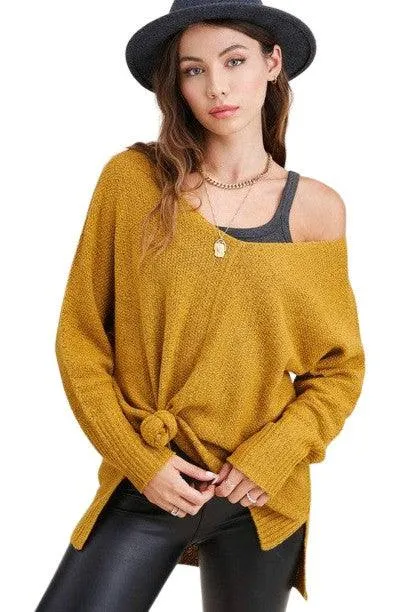 Relaxed fit hi low sweater