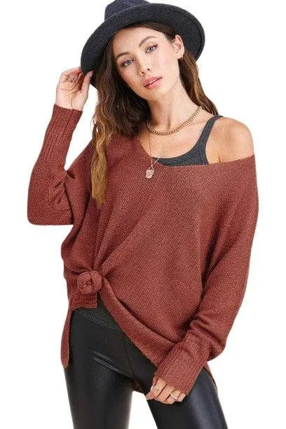 Relaxed fit hi low sweater