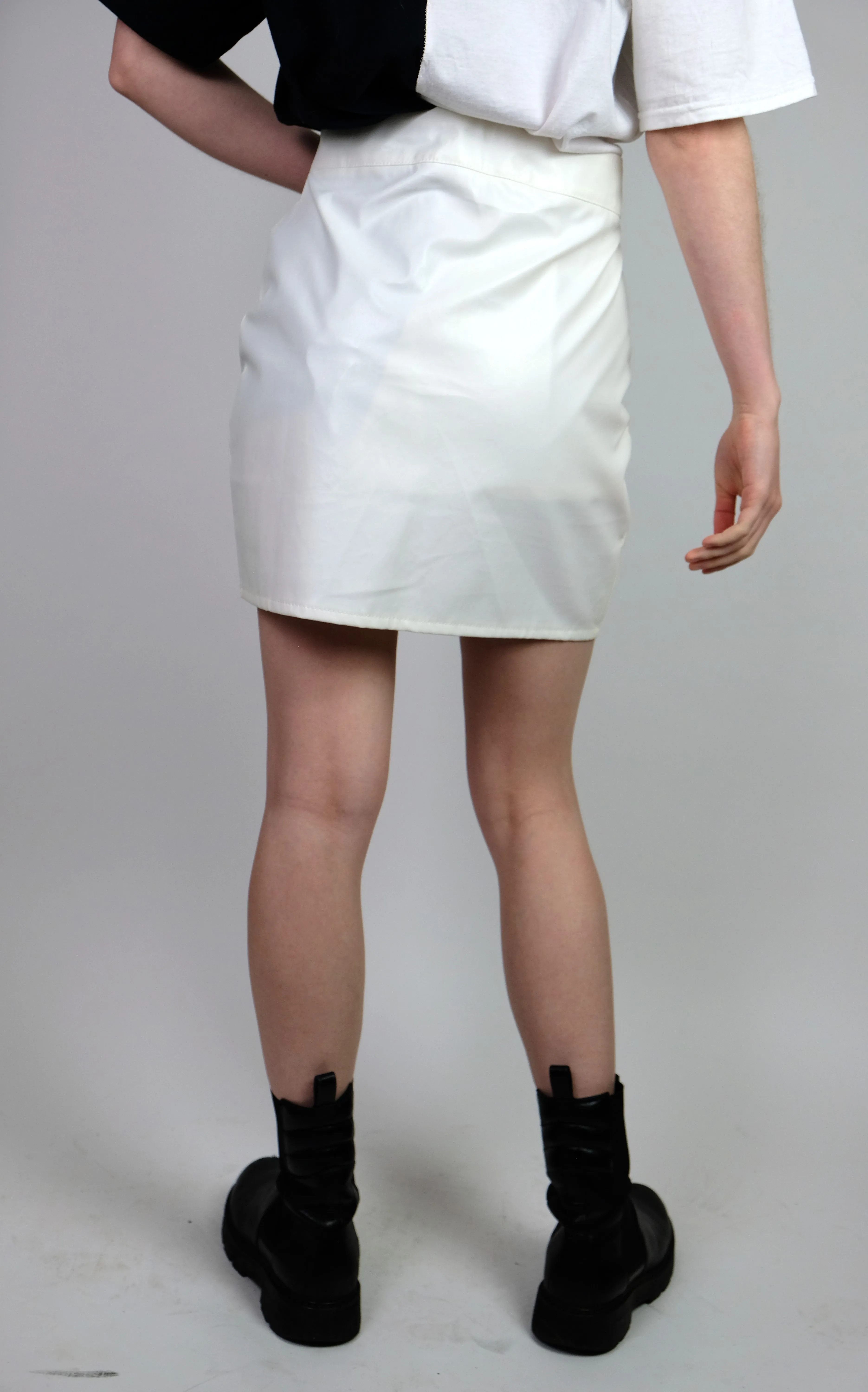 Reworked Faux Leather Skirt- 8-10