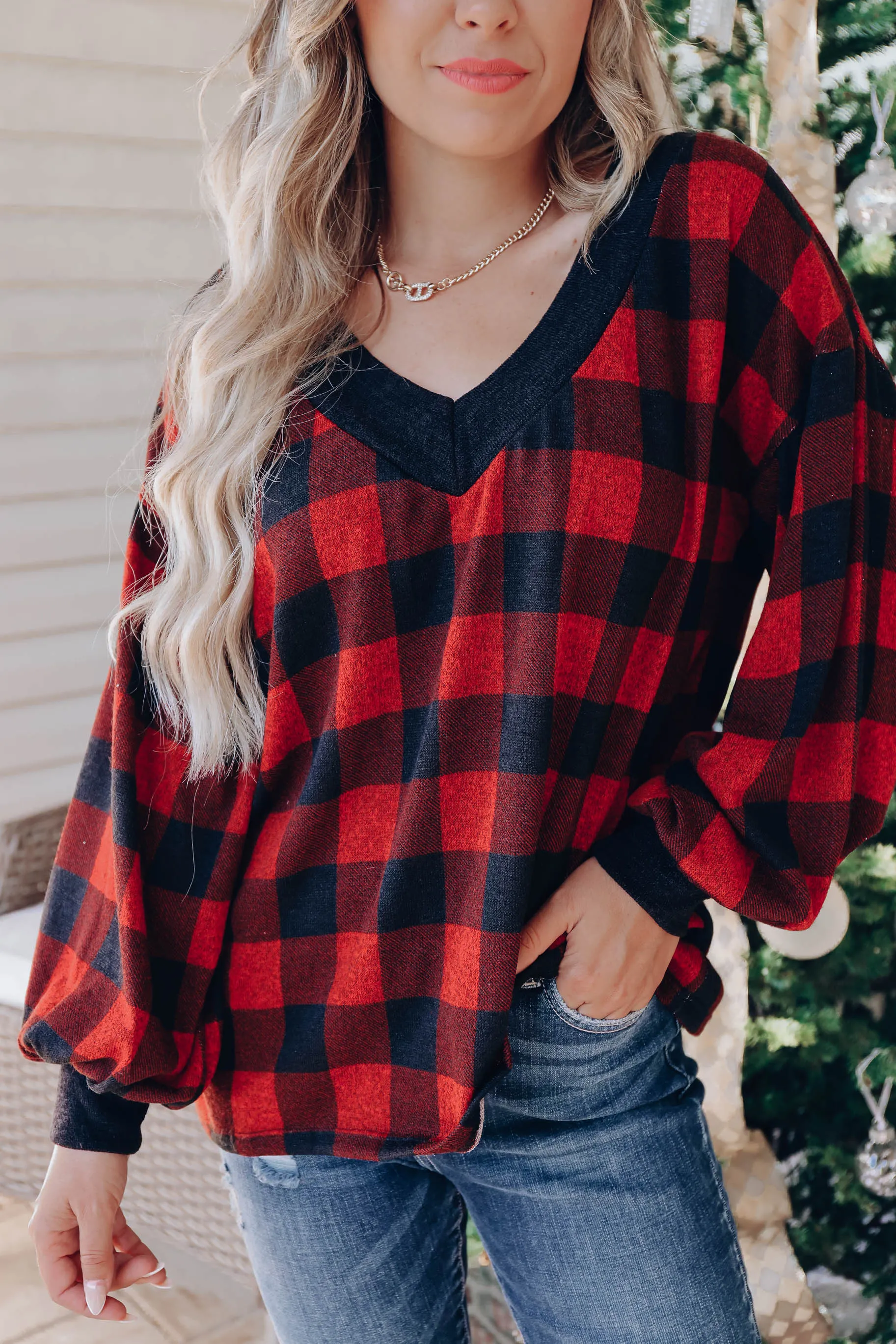 Rustic Fringes Buffalo Plaid Top