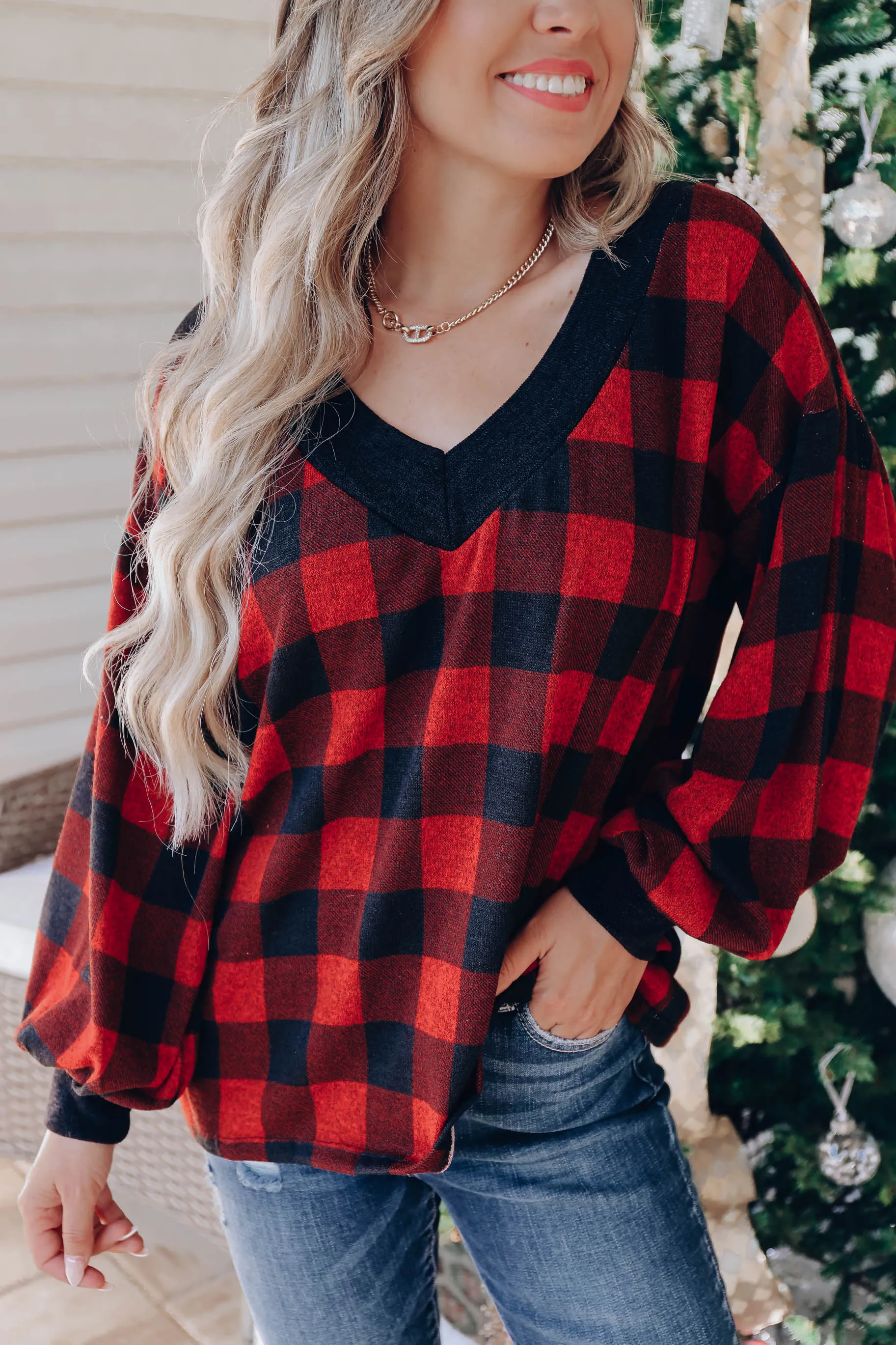 Rustic Fringes Buffalo Plaid Top