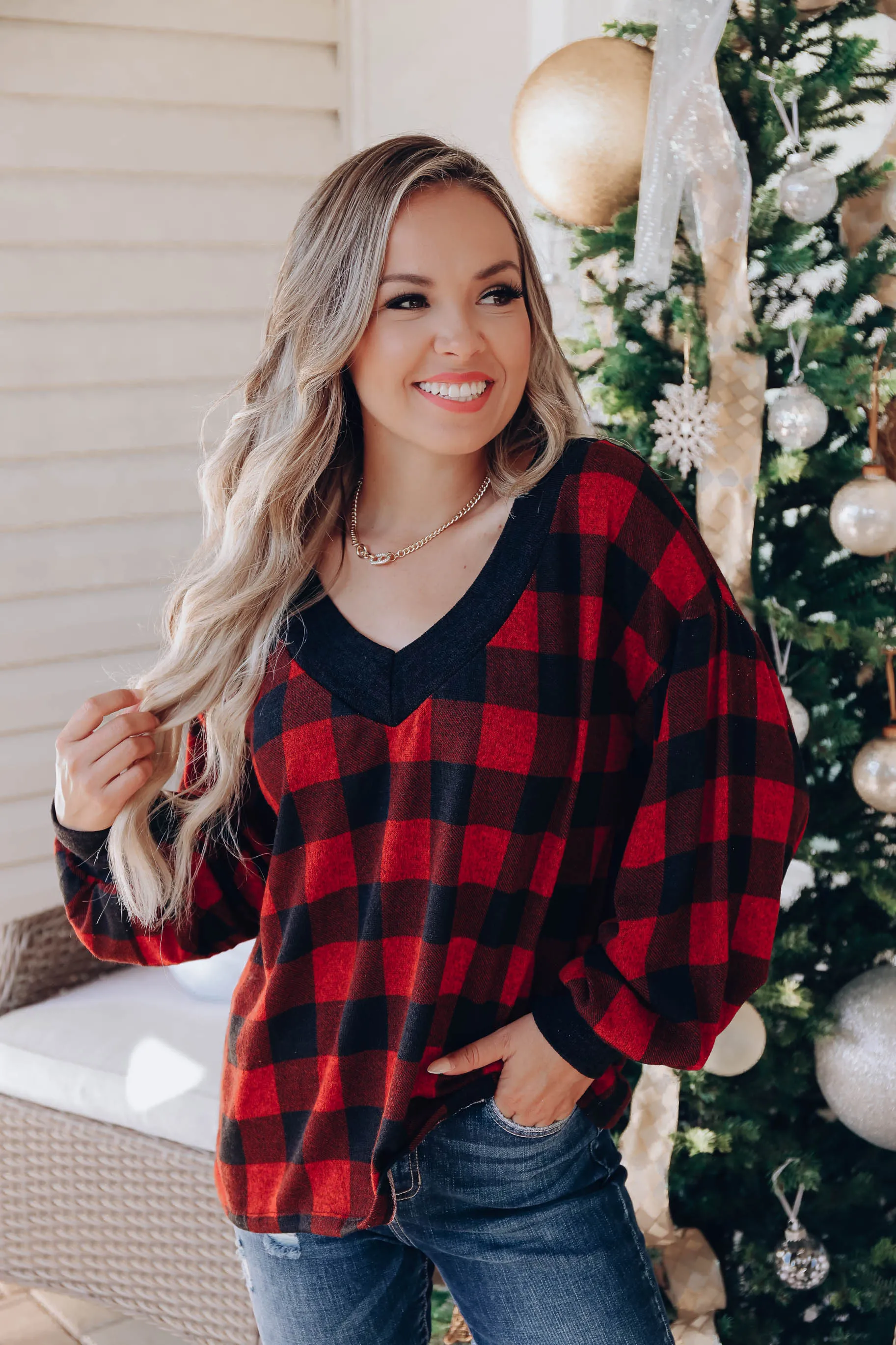 Rustic Fringes Buffalo Plaid Top