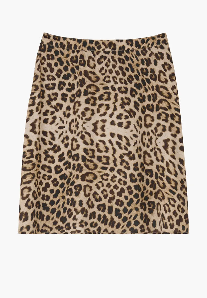 Sadie Flare Safari Print Mini Skirt In Brown