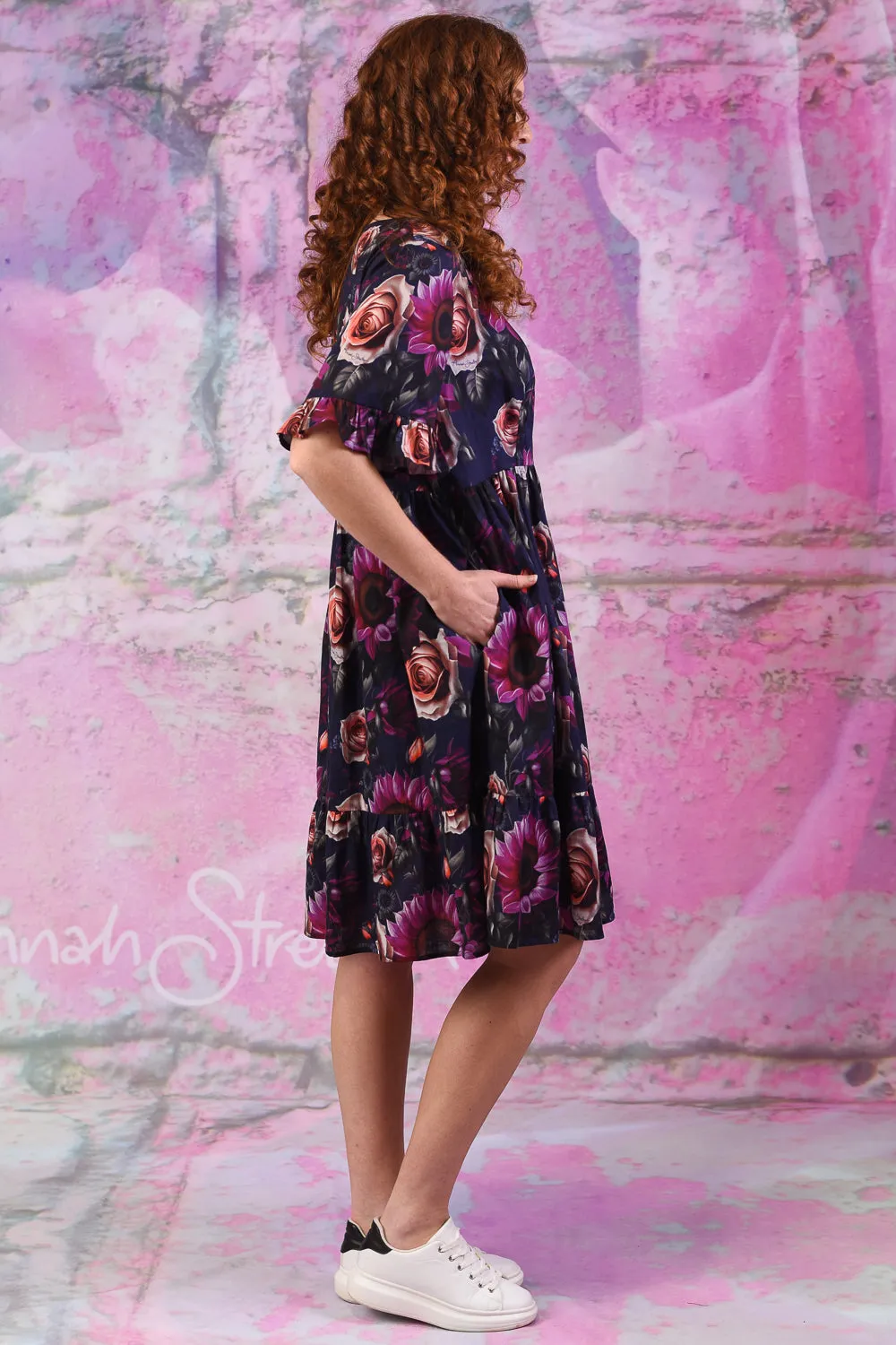 Saski Tina Dress - Purple Sunflower