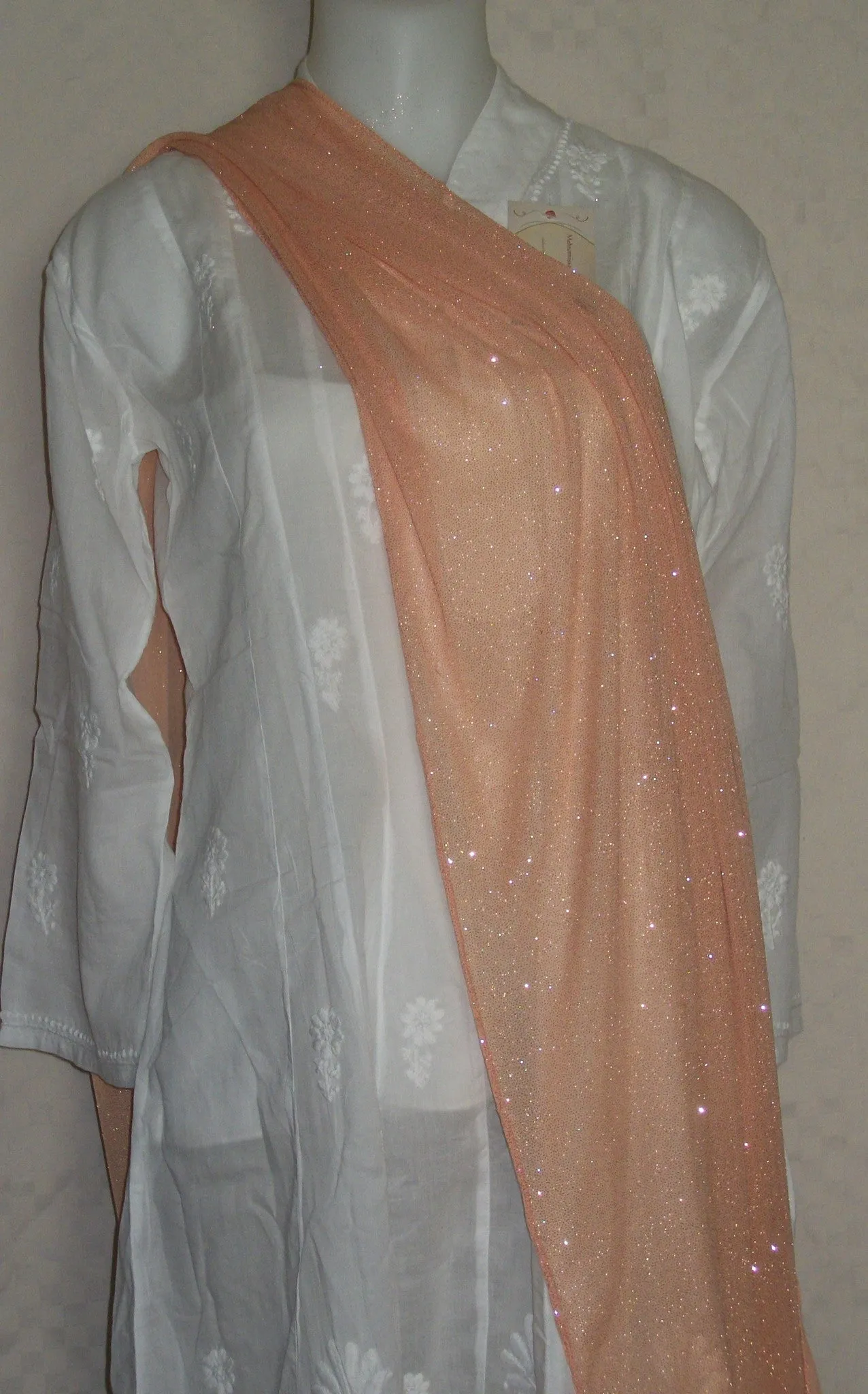 Scarf 2271 Peach Jersey Dupatta Chunni Shawl Shieno