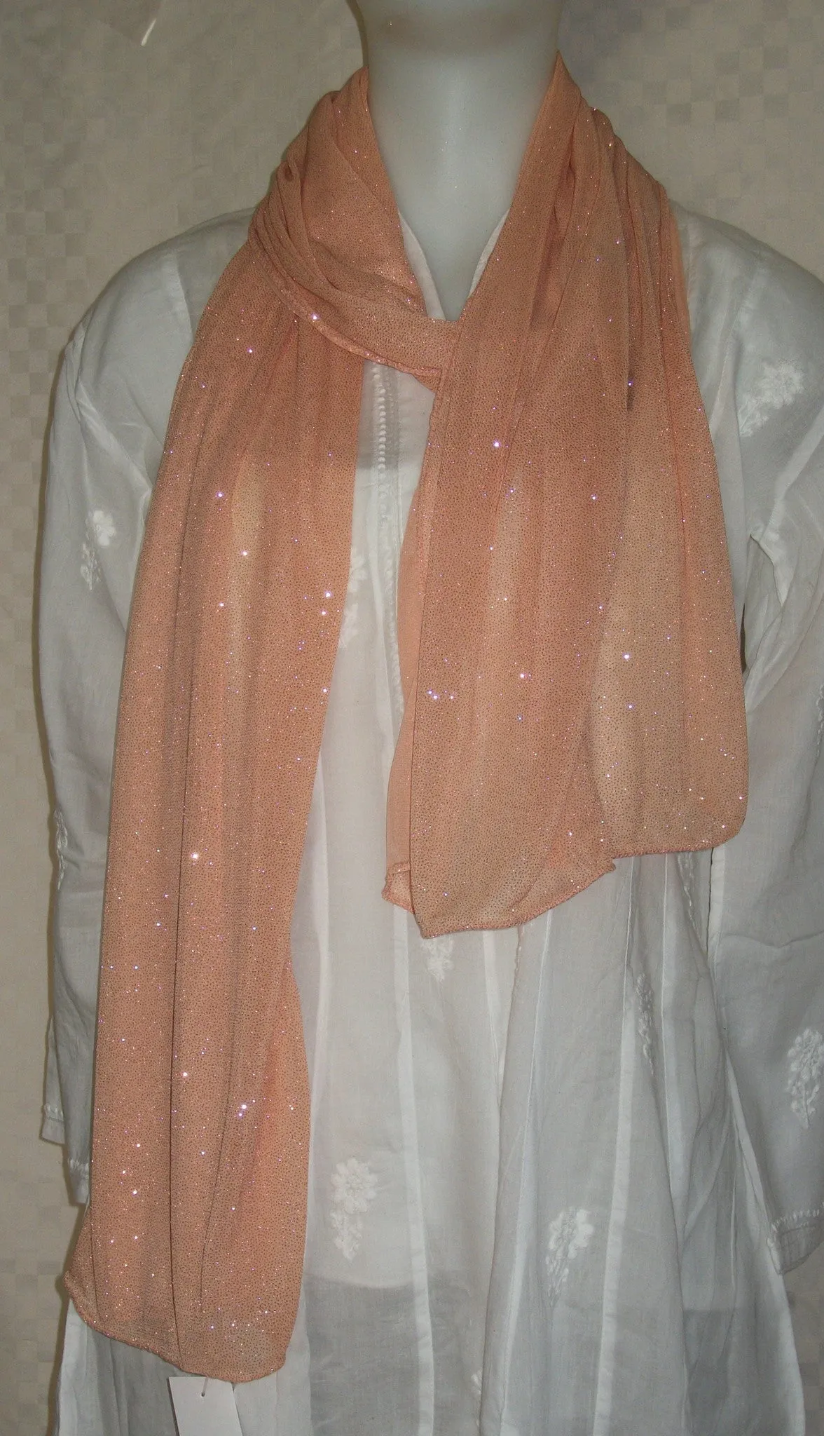 Scarf 2271 Peach Jersey Dupatta Chunni Shawl Shieno