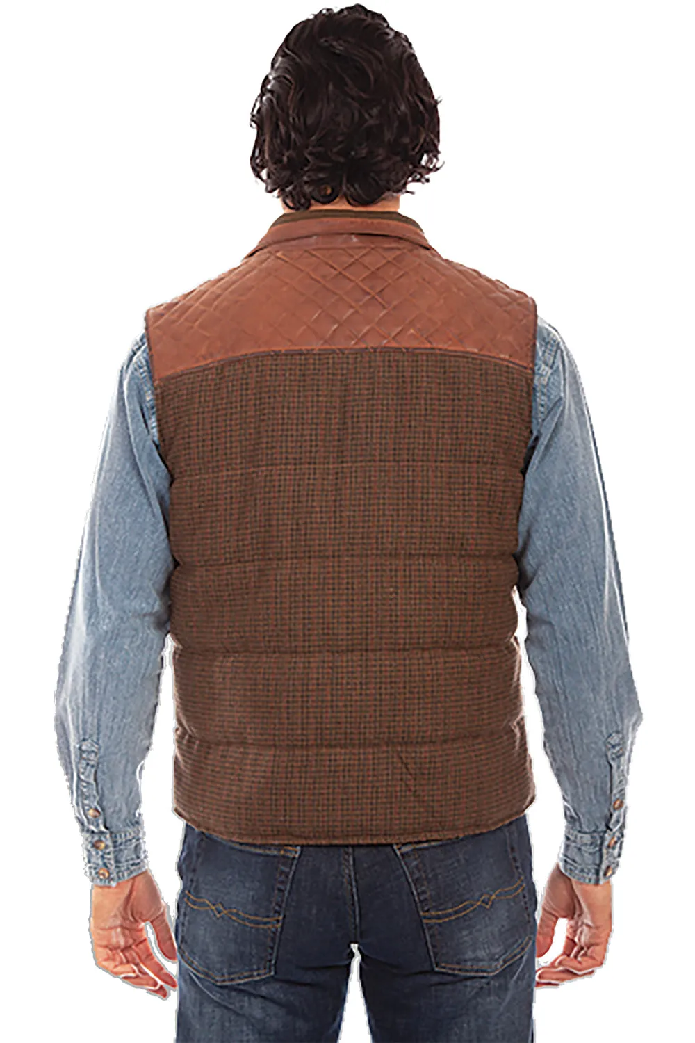 Scully Mens Lightweight Yoke Vintage Brown Leather Leather Vest