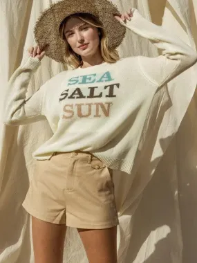 Sea Salt Sun Round Neck Long Sleeve Graphic Sweater