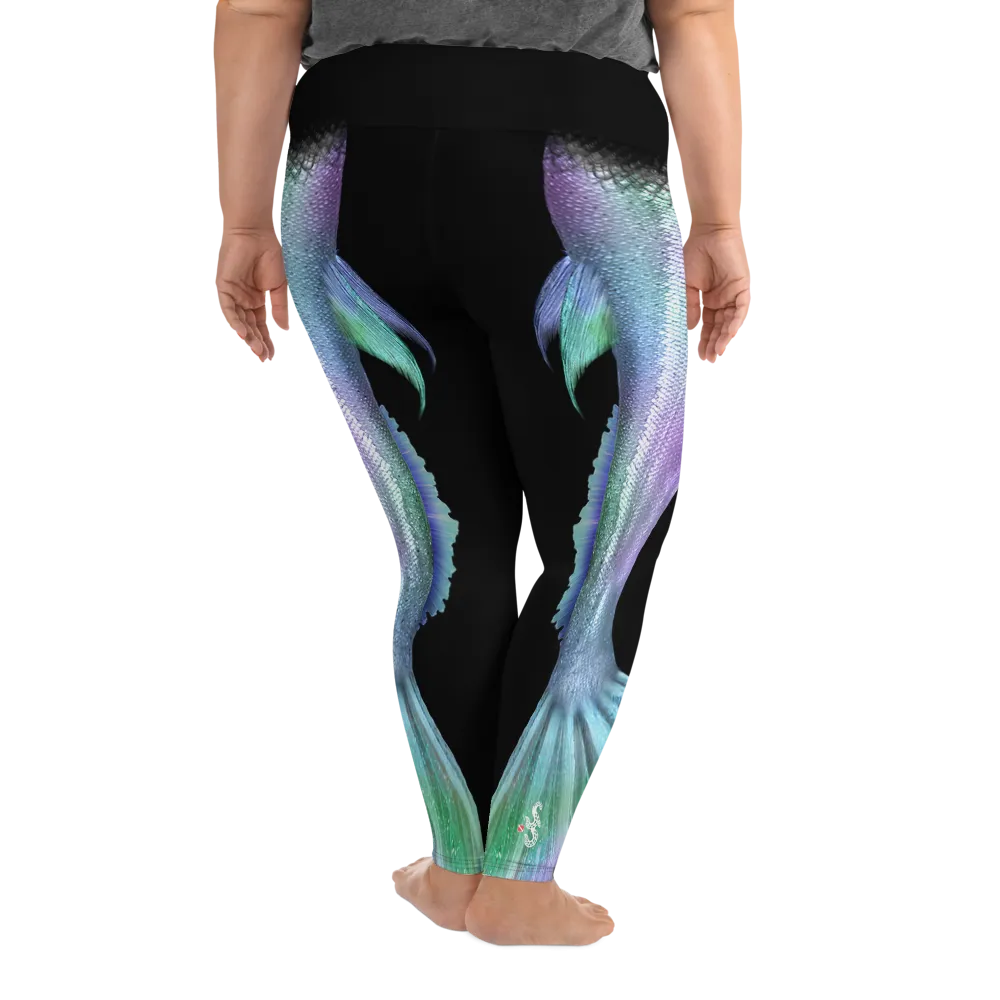 Shimmering Mermaid Tail Plus Size Leggings