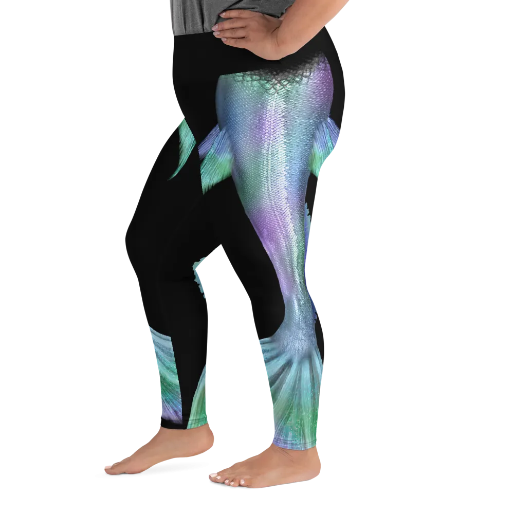 Shimmering Mermaid Tail Plus Size Leggings