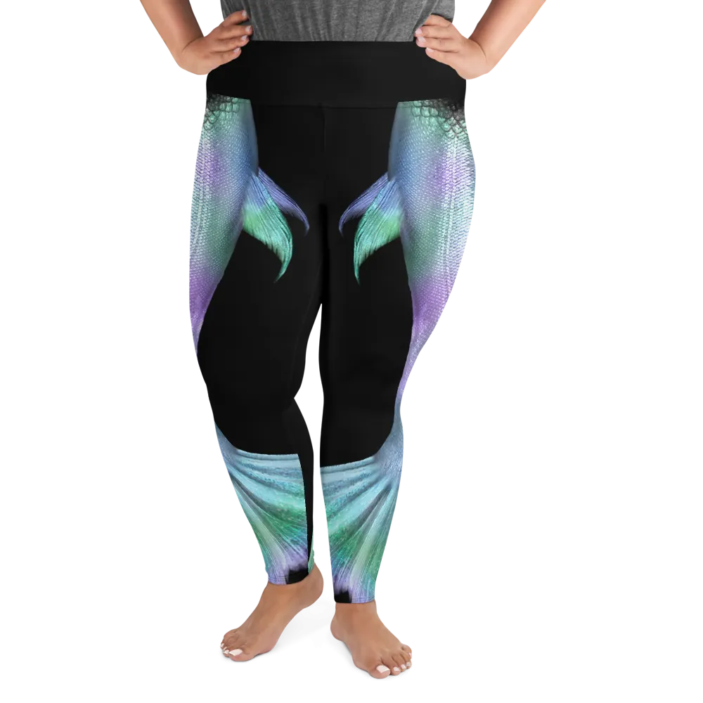 Shimmering Mermaid Tail Plus Size Leggings