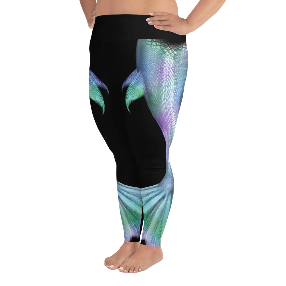 Shimmering Mermaid Tail Plus Size Leggings