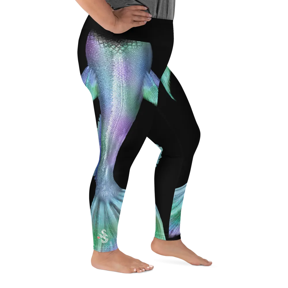 Shimmering Mermaid Tail Plus Size Leggings