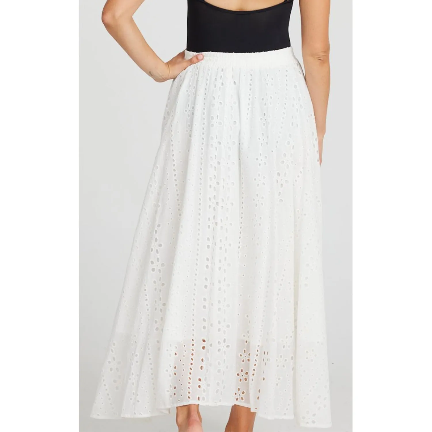 Skirt Cascade Wrap - White Broderie