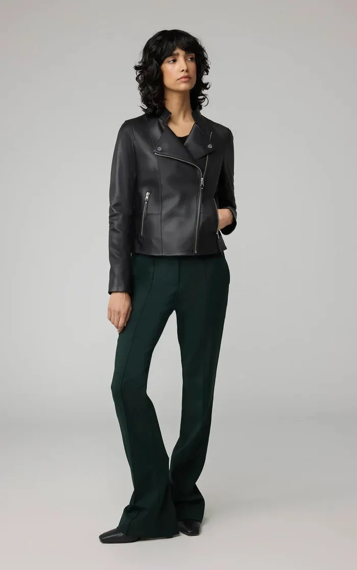 SOIA&KYO SASKIA-L - Slim-Fit Leather Jacket With Stand Collar