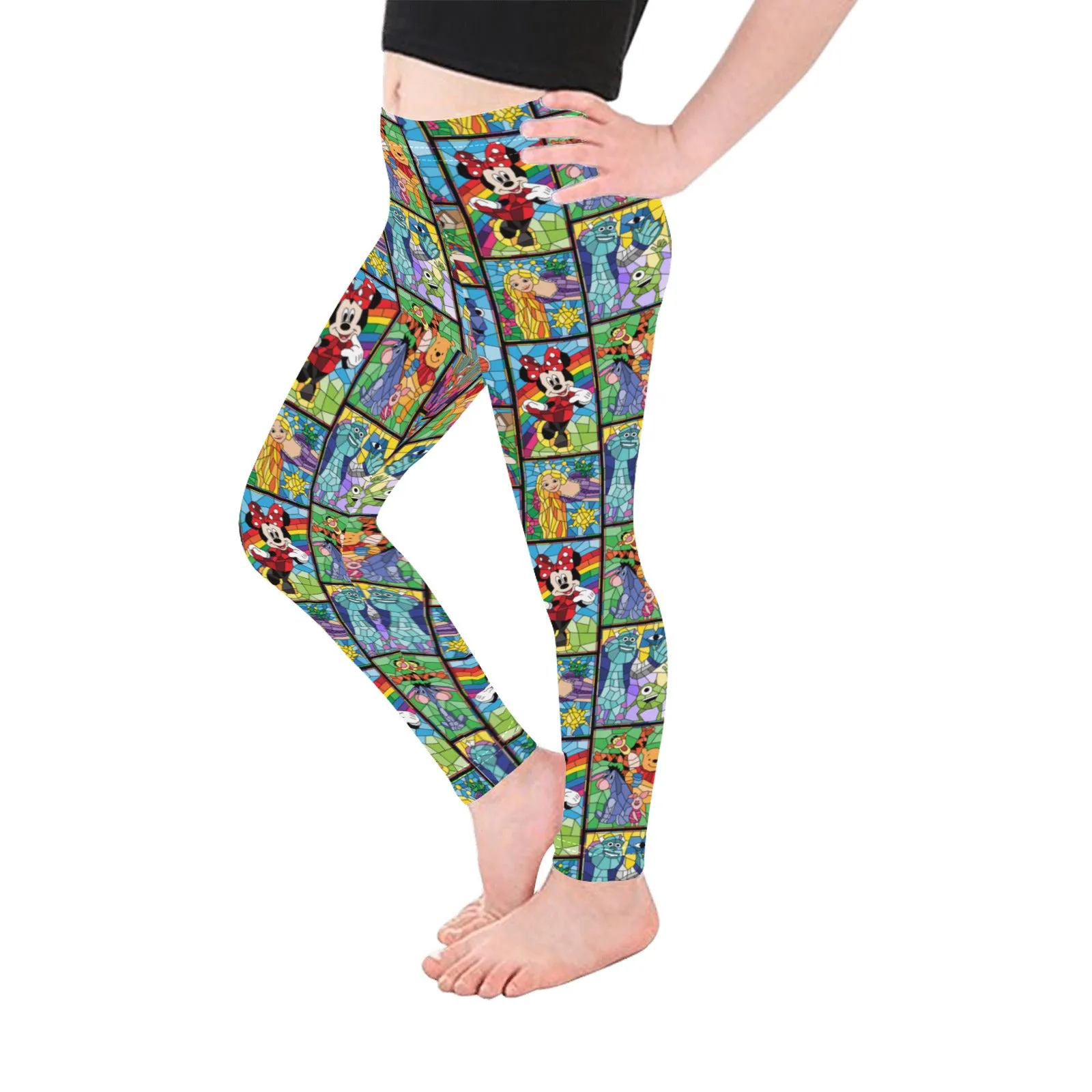 Stained Glass Characters Kid's Leggings