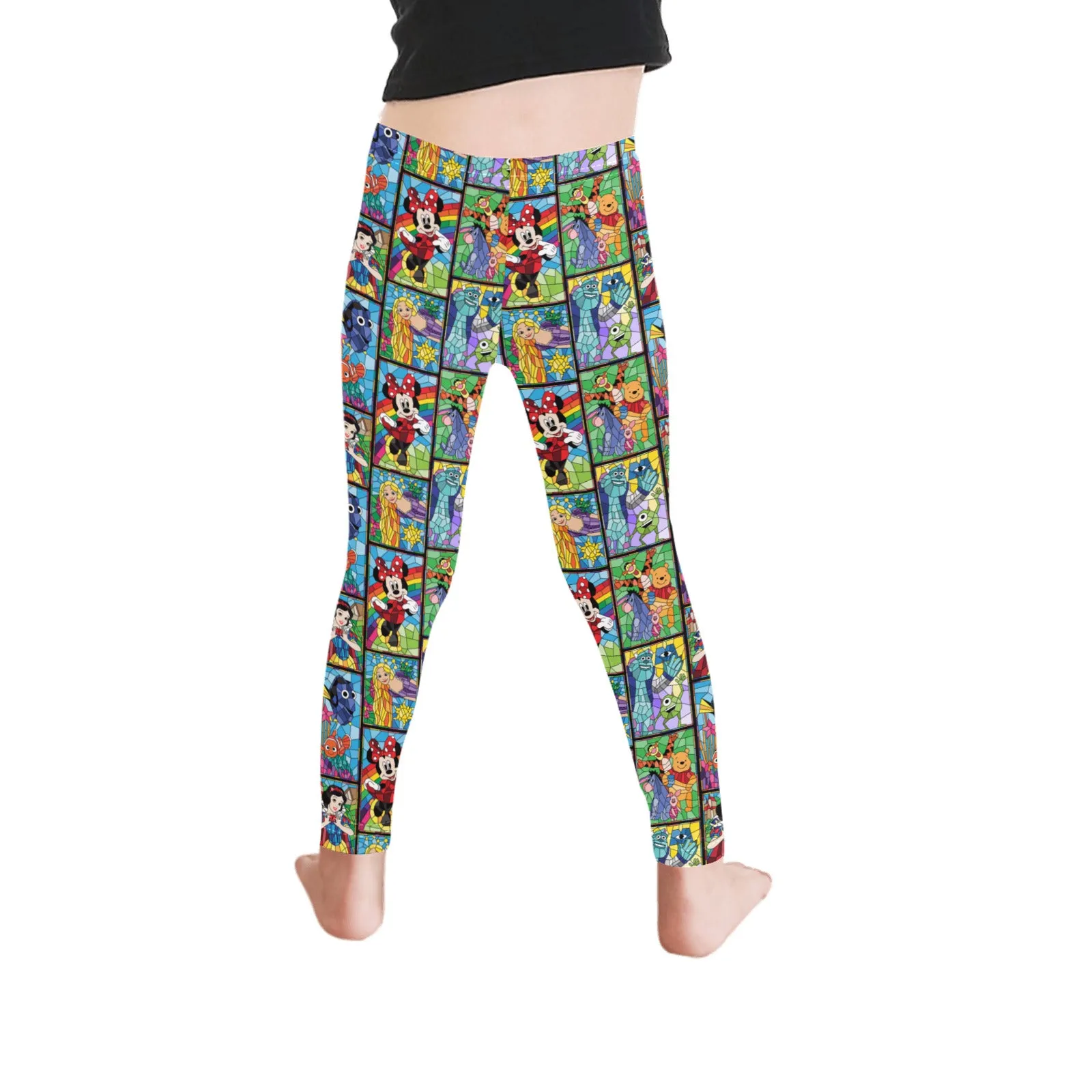 Stained Glass Characters Kid's Leggings