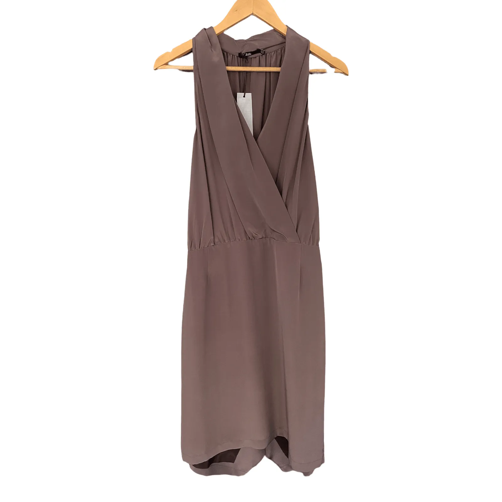 Stills Atelier Silk Blend Dress Taupe EU 40 UK Size 12 BNWT RRP £220