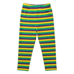 Straight Leggings -Mardi Gras Stripe