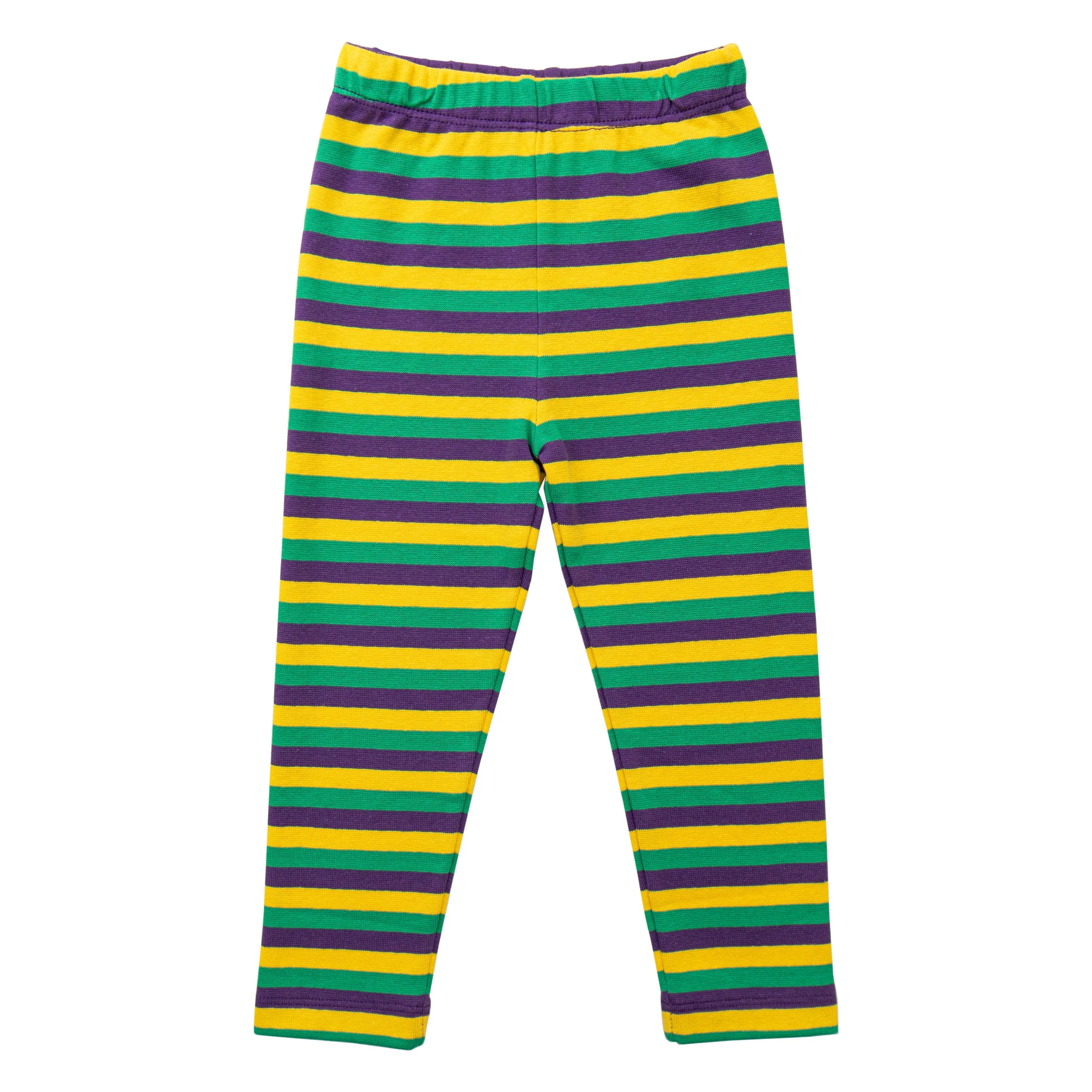 Straight Leggings -Mardi Gras Stripe