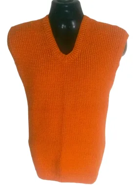 Stylish Look With Honey Yellow Handmade Knitted Half Pullover For Men