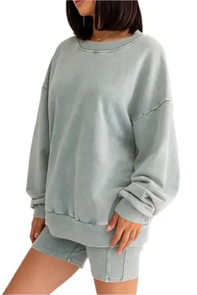 TEEK - Sage Washed Oversized Pullover Sweatshirt