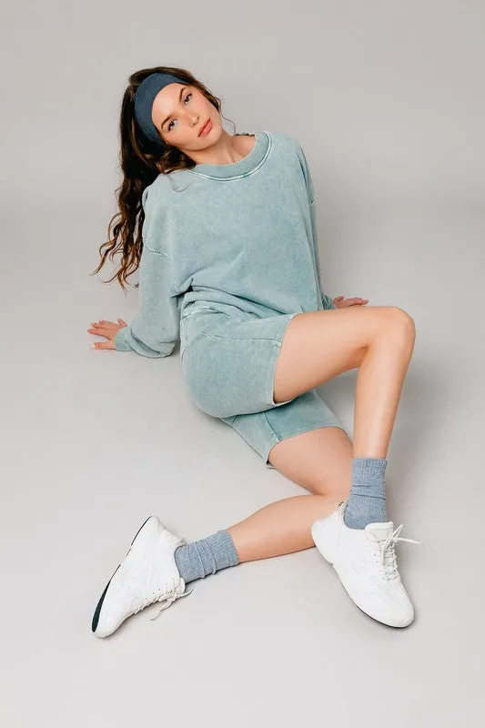 TEEK - Sage Washed Oversized Pullover Sweatshirt