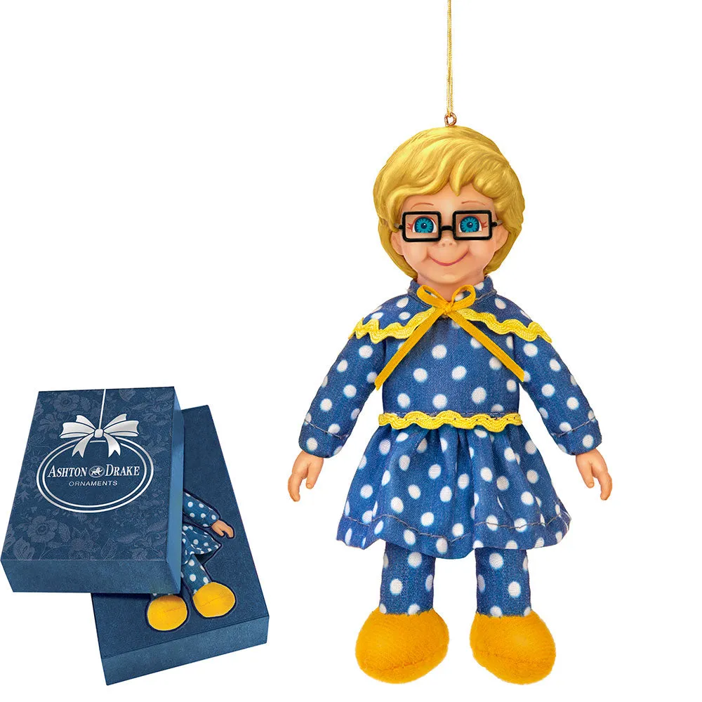 The Ashton-Drake Galleries Mrs. Beasley Doll Plush Christmas Ornament Says Her 11 Iconic Phrases 5.5-inches