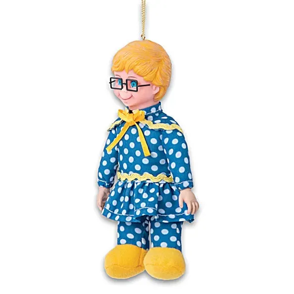 The Ashton-Drake Galleries Mrs. Beasley Doll Plush Christmas Ornament Says Her 11 Iconic Phrases 5.5-inches