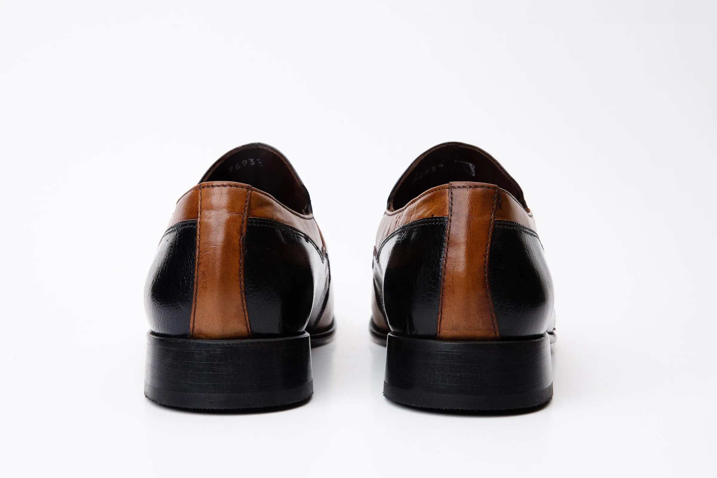 The Kazablanka Brown & Navy Leather Bit Loafer Men Shoe