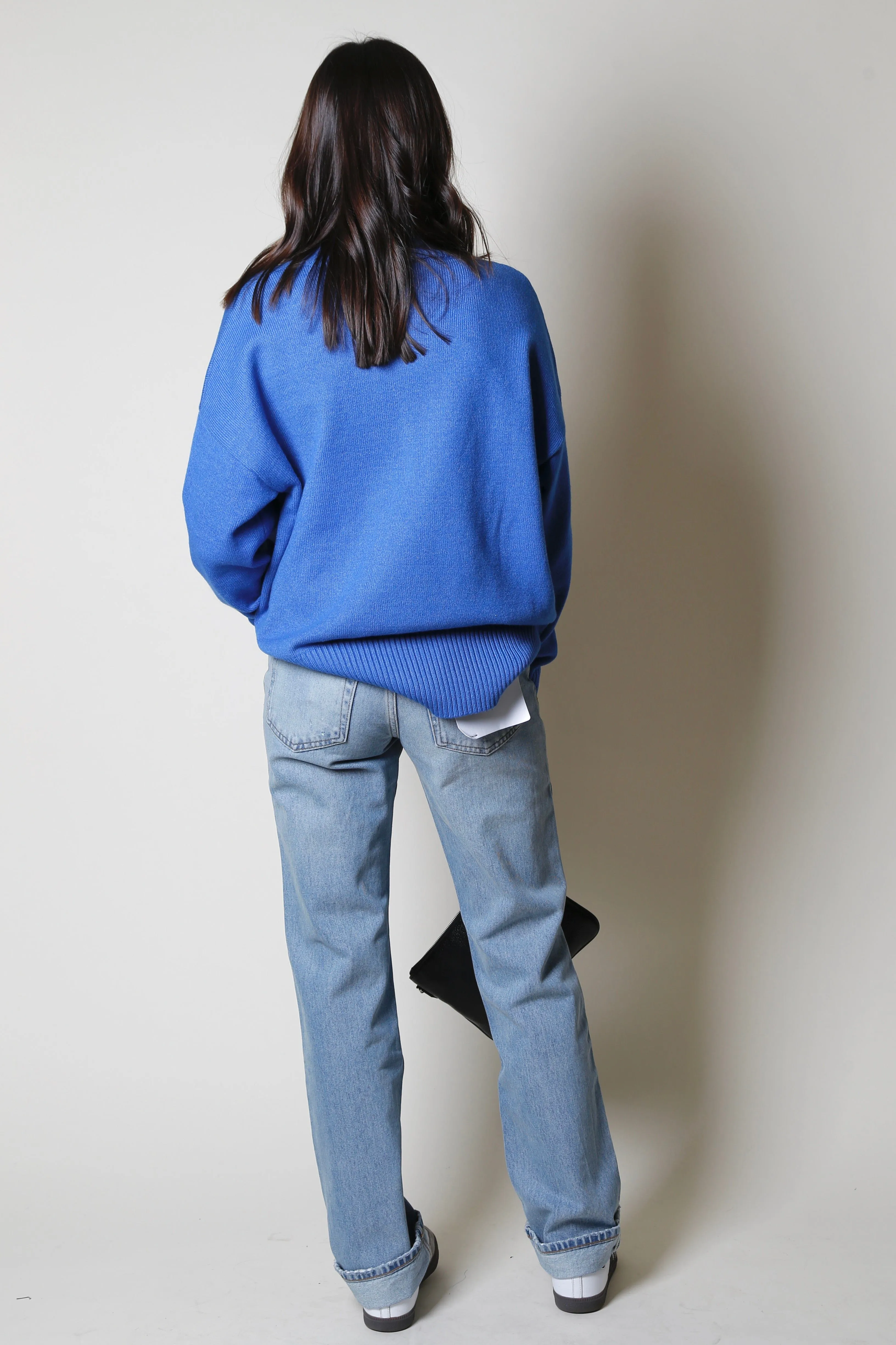 The Kylee Knit Pullover Sweater - Blue