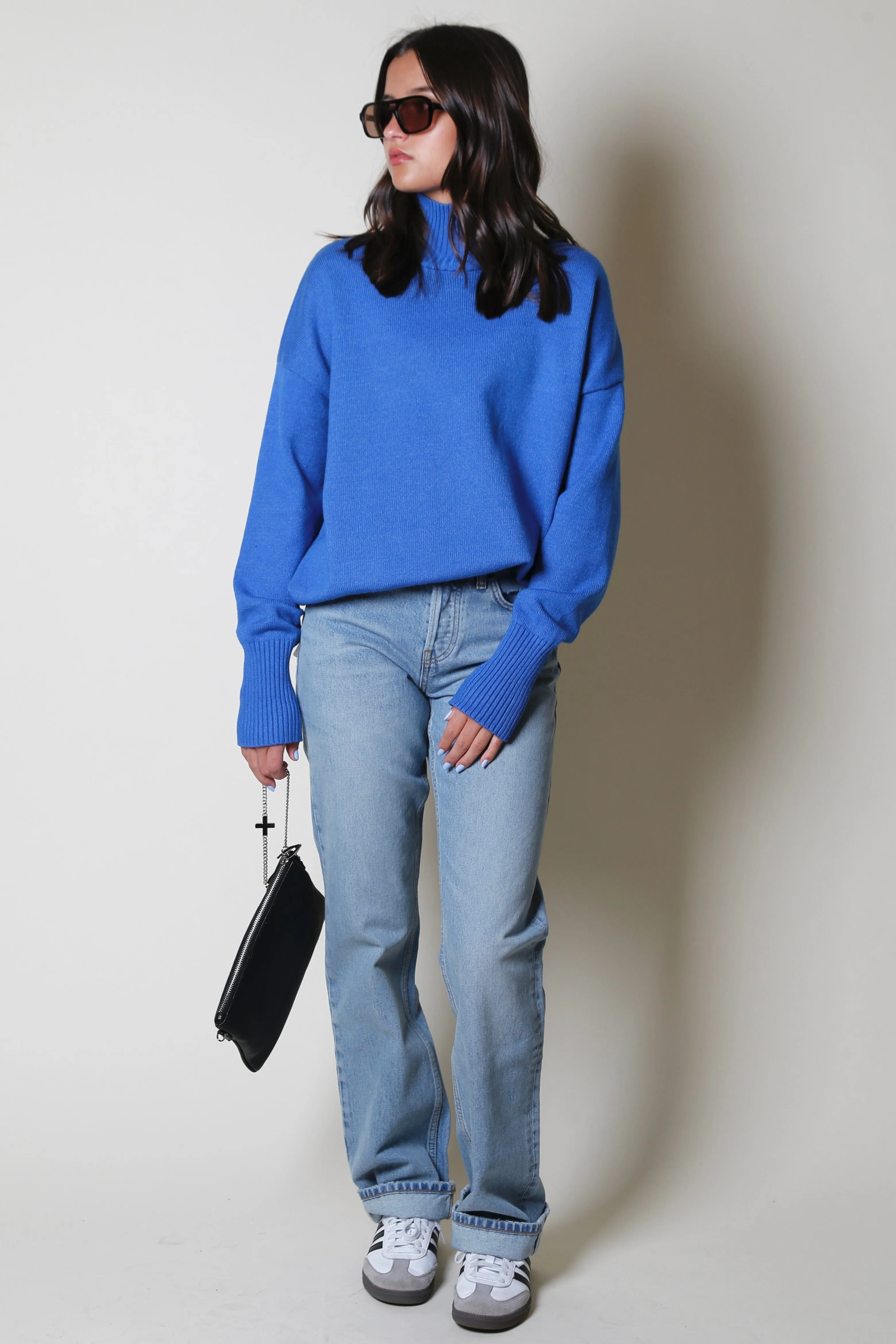 The Kylee Knit Pullover Sweater - Blue