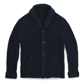 The Shawl Cardigan in Indigo Dipped Cotton