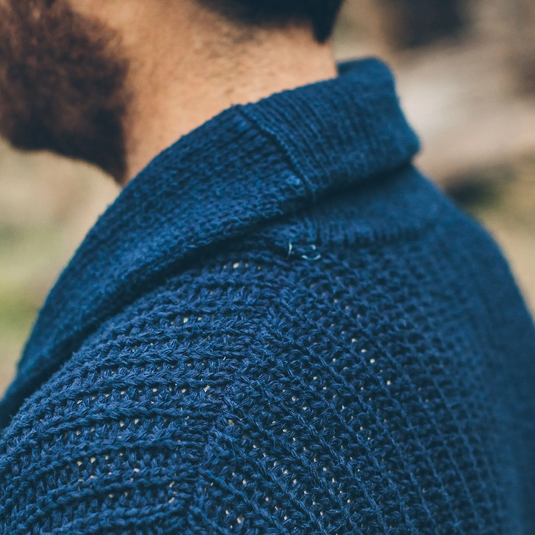 The Shawl Cardigan in Indigo Dipped Cotton