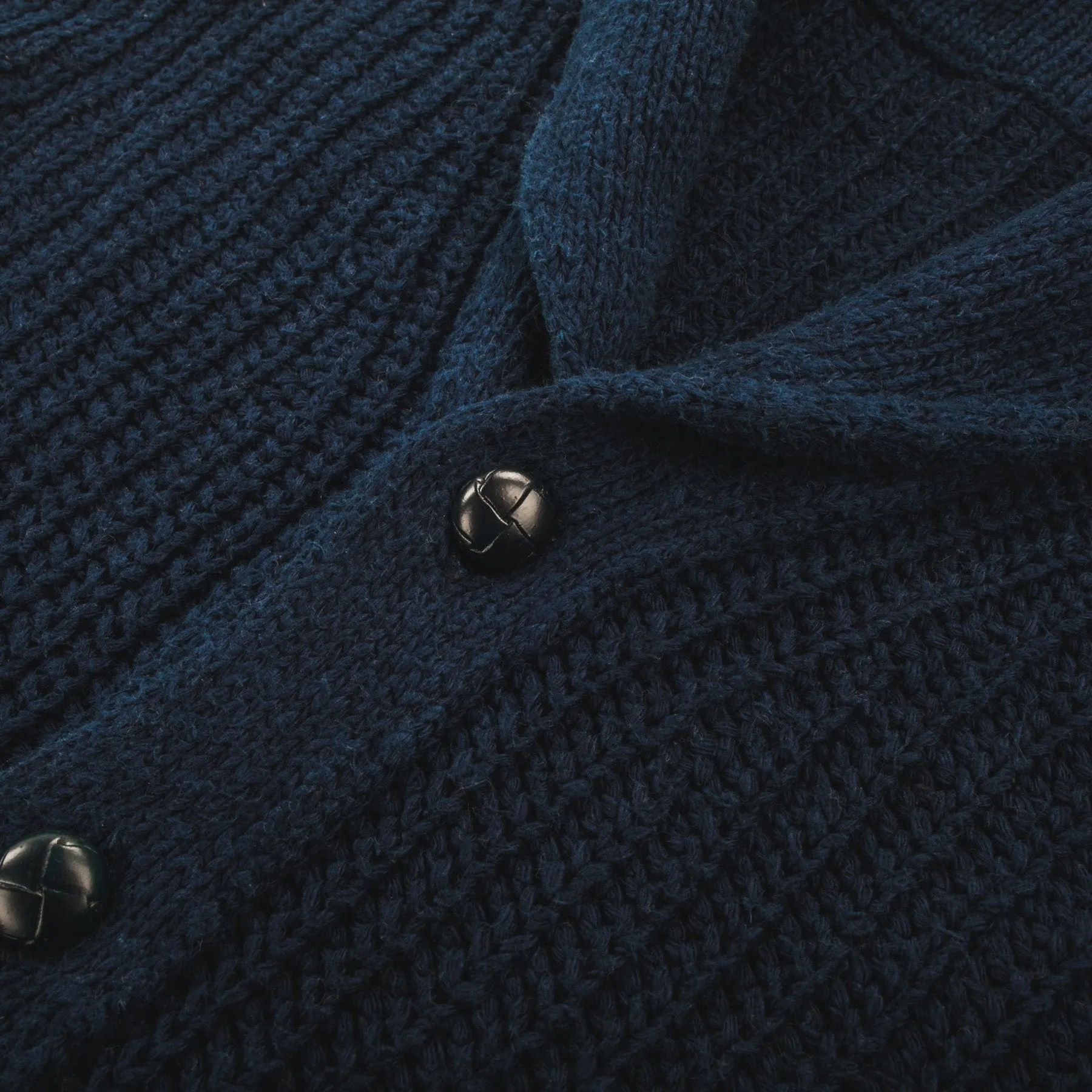 The Shawl Cardigan in Indigo Dipped Cotton