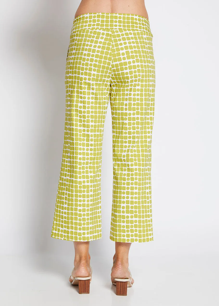 Ticket printed bengaline culottes in Stark Citrus print