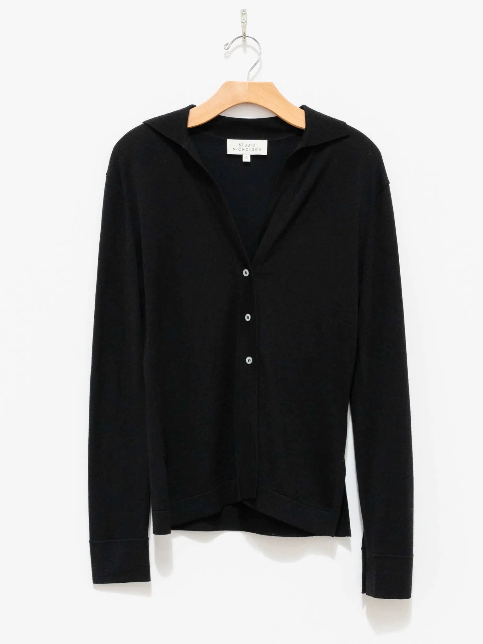 Torr Superfine Button Through Shirt - Black