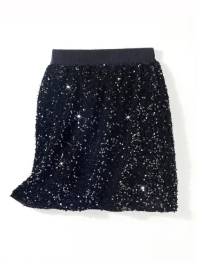 Trendy Shiny Sequins Short Skirts for Women Sexy Double-layer Solid Short Bottom Nightclub Party Festival Sparkly Skirt C-228