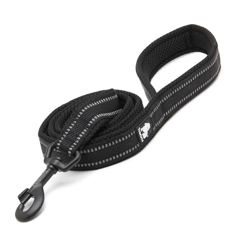 Truelove Dog Puppy Leads Airmesh Reflective 1.1m Black 4 Sizes