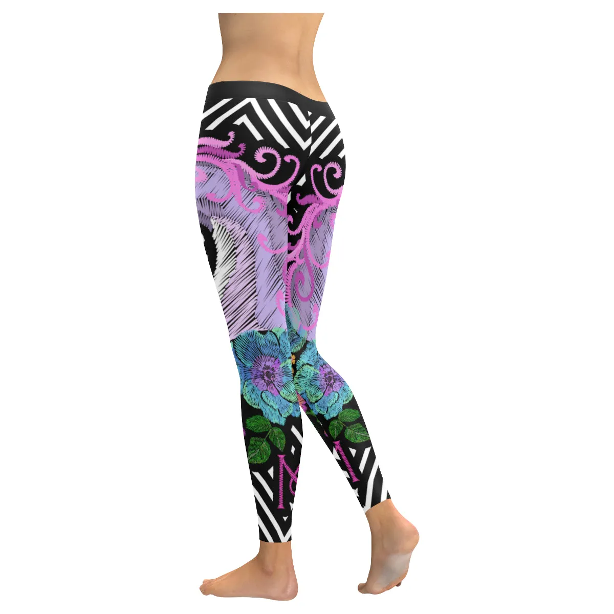 unicorn and horse Women's Low Rise Leggings (Invisible Stitch)