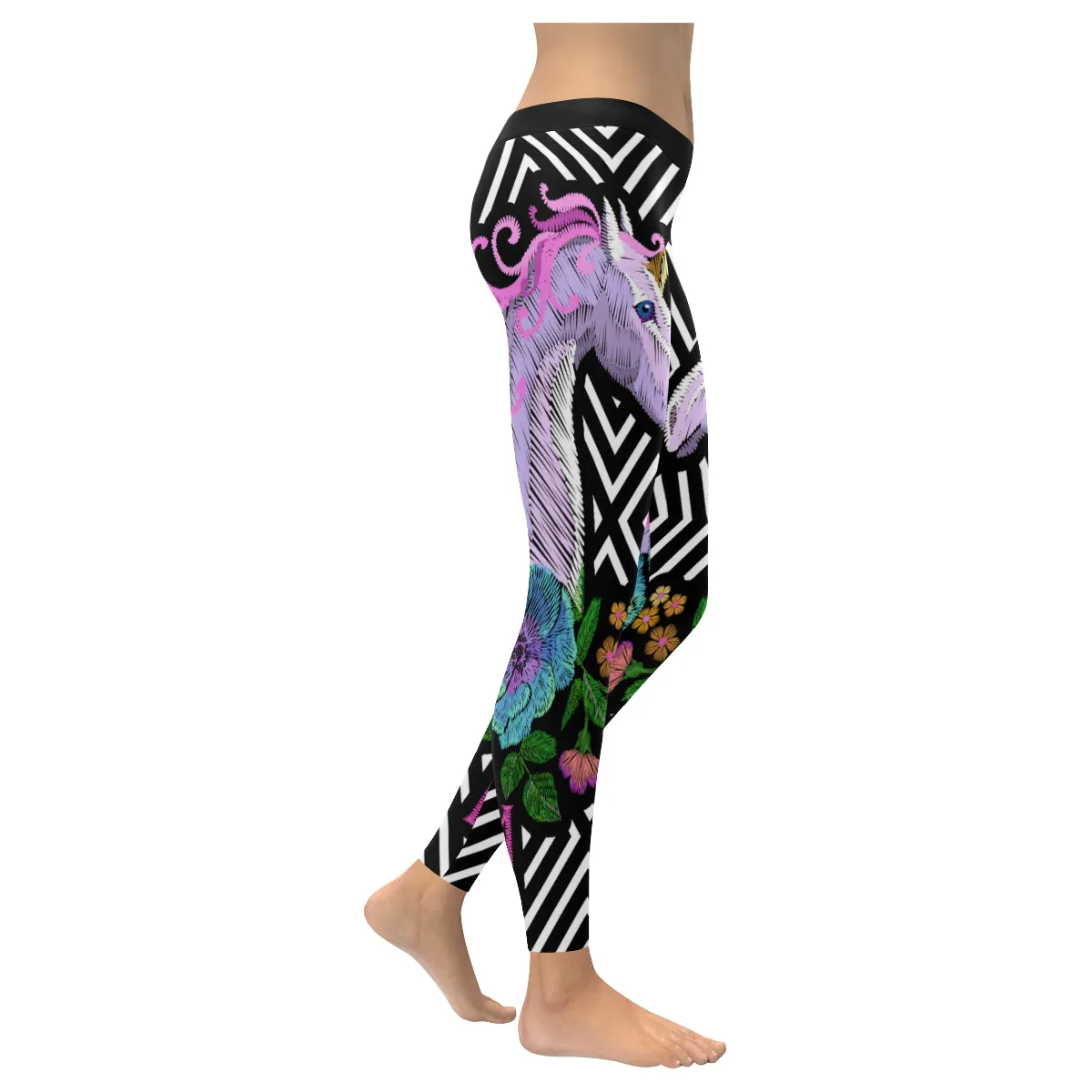 unicorn and horse Women's Low Rise Leggings (Invisible Stitch)