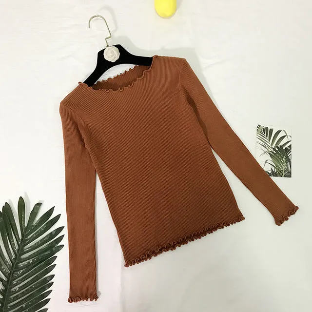 VenusFox Round Neck Knitted Sweater