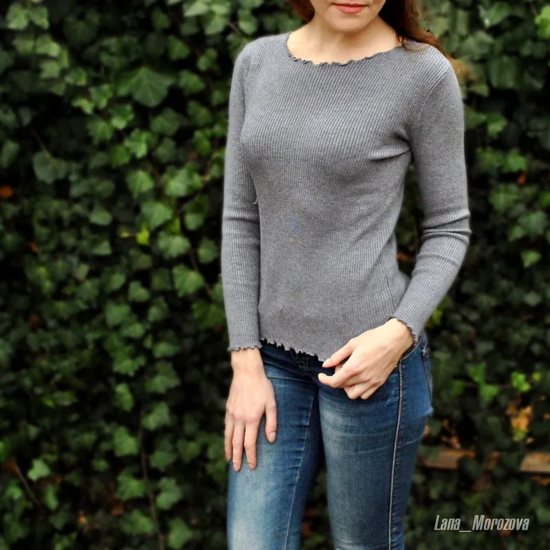 VenusFox Round Neck Knitted Sweater