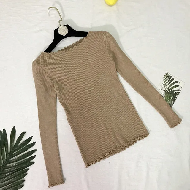 VenusFox Round Neck Knitted Sweater