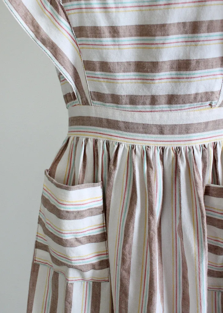 Vintage 1940s Cotton Pinafore Sundress