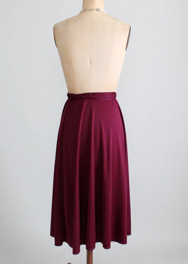 Vintage 1970s Plum Wrap Skirt